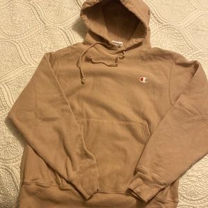 Champion reverse weave mini C hoodie. Dark beige. Size M.